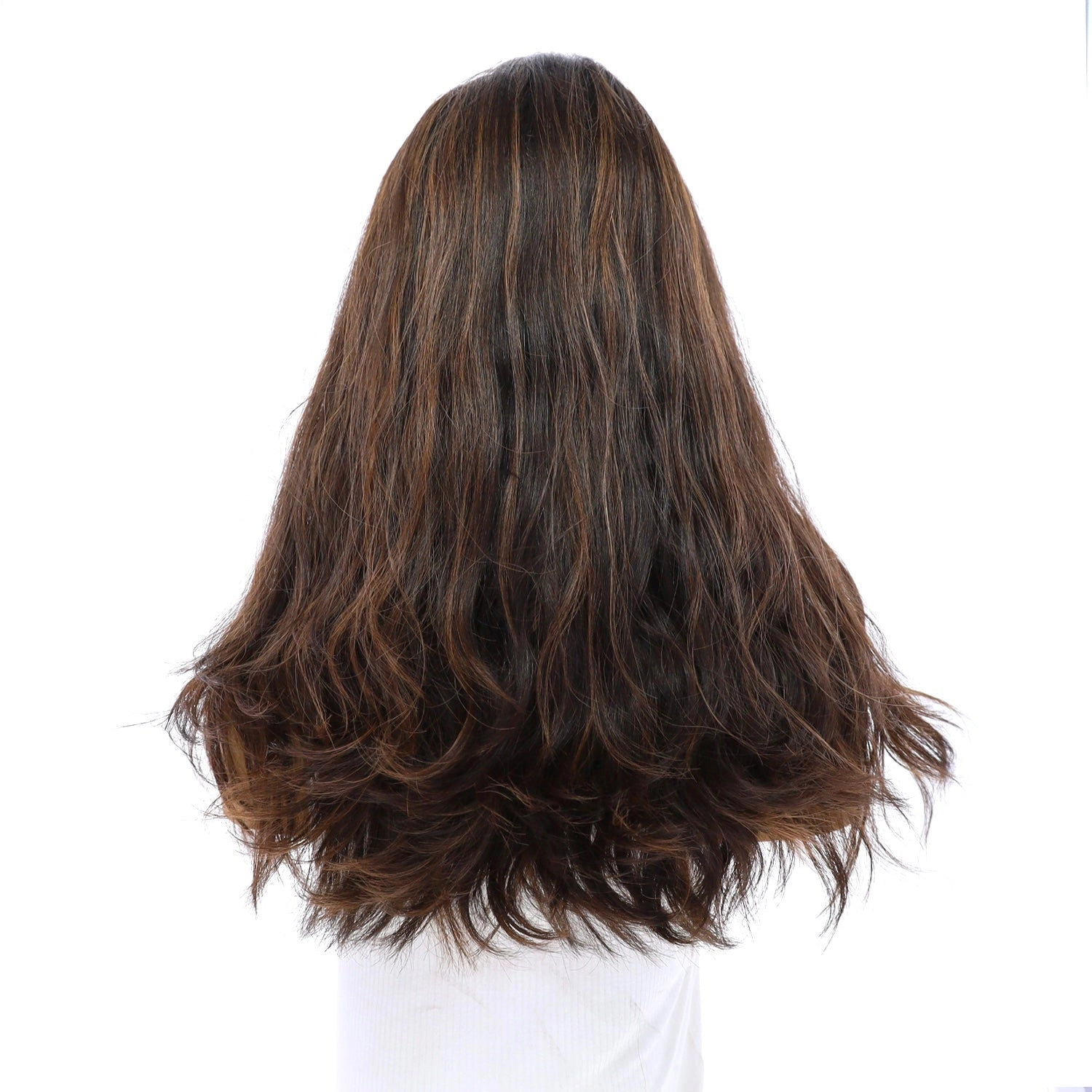 20" Divine Lace Top Wig Soft Black w/ Highlights Slightly Wavy