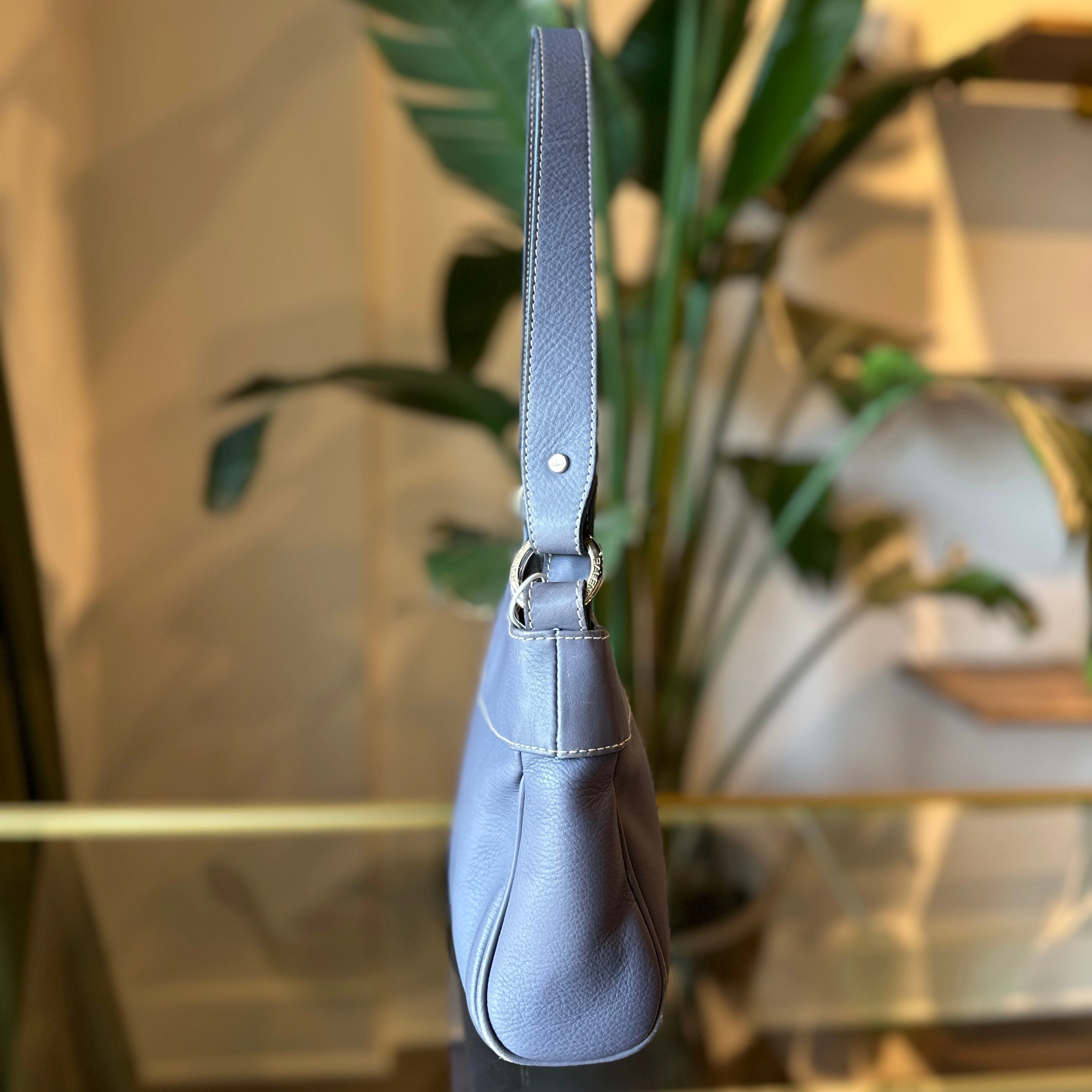 BALENCIAGA BB Gray Leather Shoulder Bag