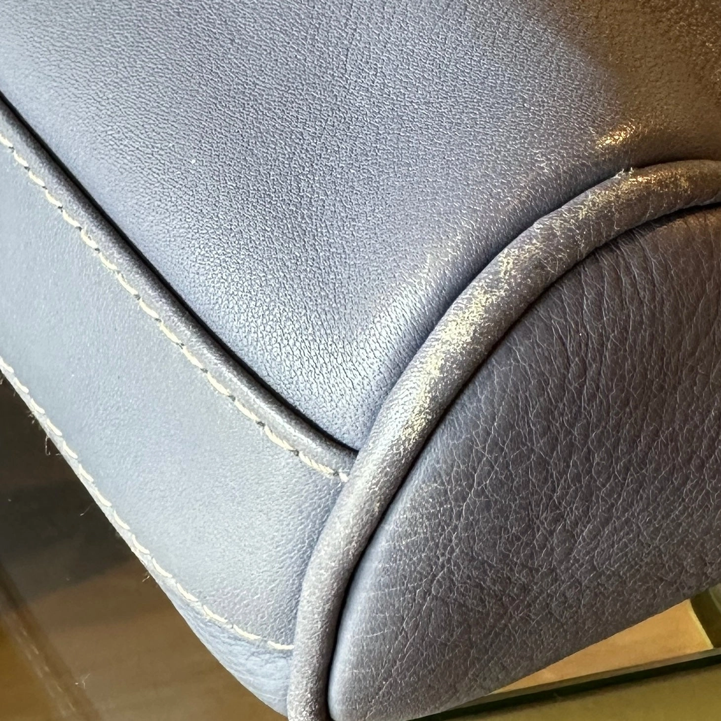 BALENCIAGA BB Gray Leather Shoulder Bag