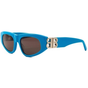 Balenciaga Women's Sunglasses - Light-Blue Cat Eye Shape Frame Grey Lens | BB0095S 011