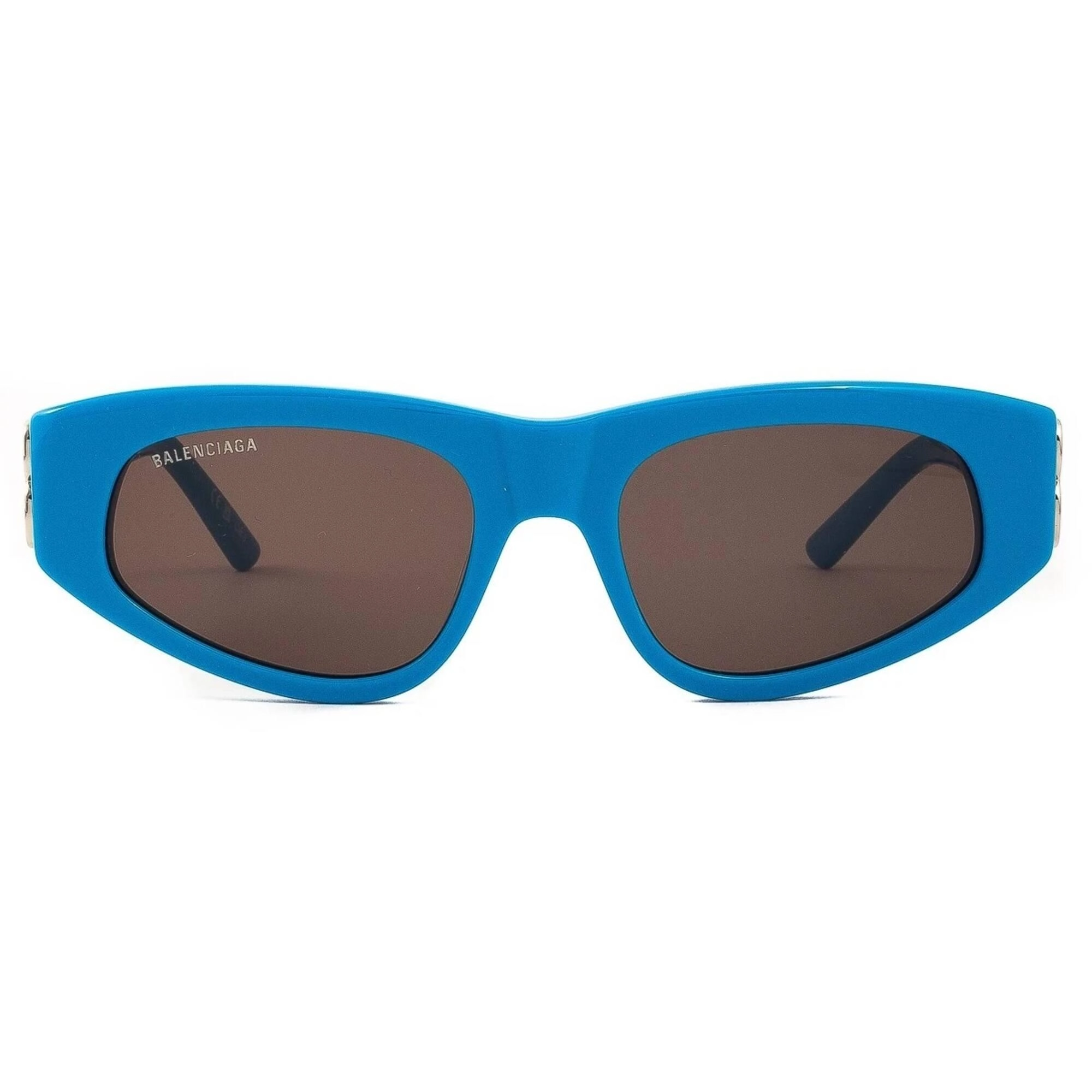 Balenciaga Women's Sunglasses - Light-Blue Cat Eye Shape Frame Grey Lens | BB0095S 011