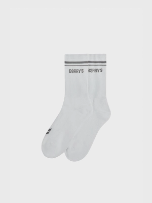 BARRY'S WHITE/GREY HALF CREW CORE SOCK