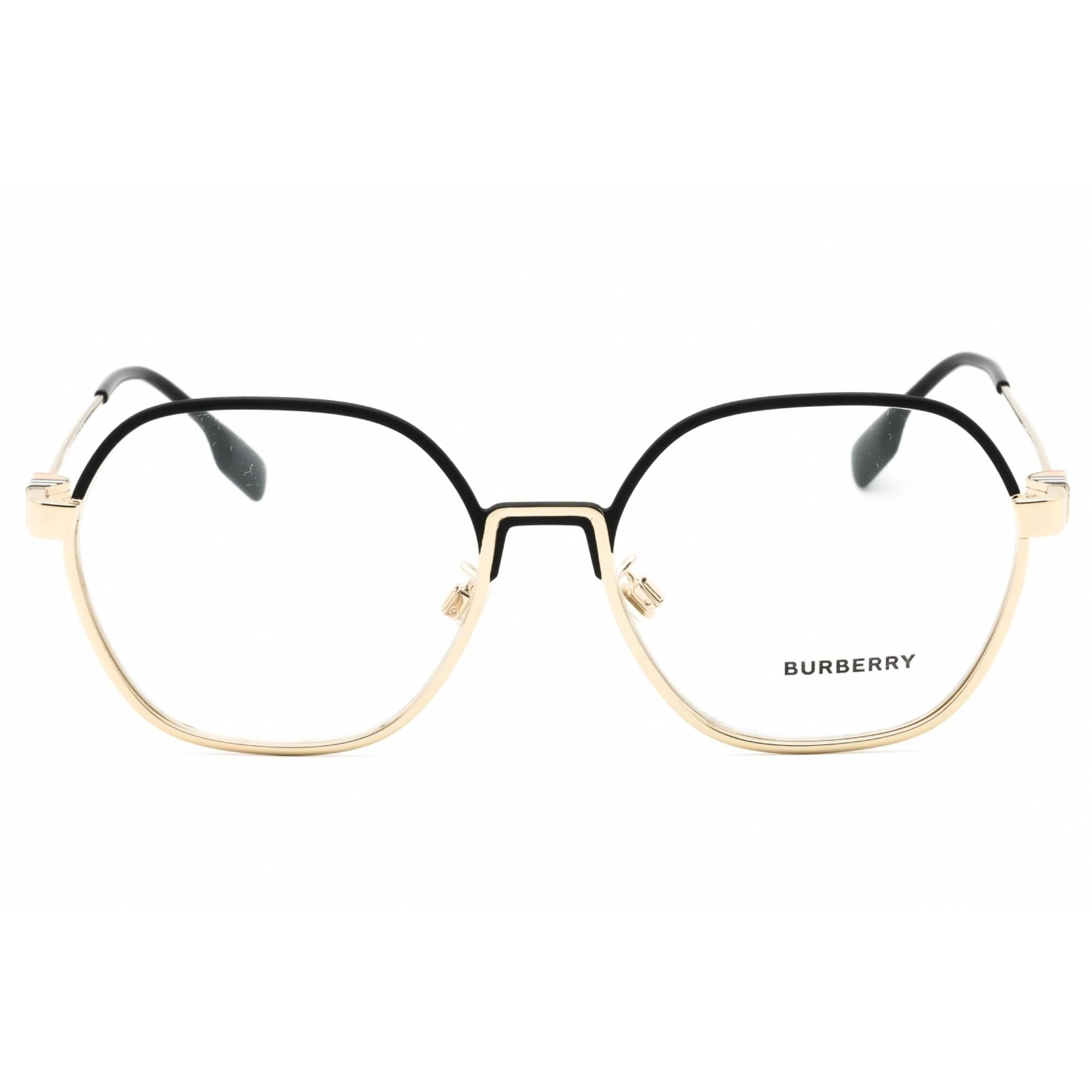 Burberry Men's Eyeglasses - Black/Gold Metal Full Rim Geometric Frame | 0BE1379D 1109