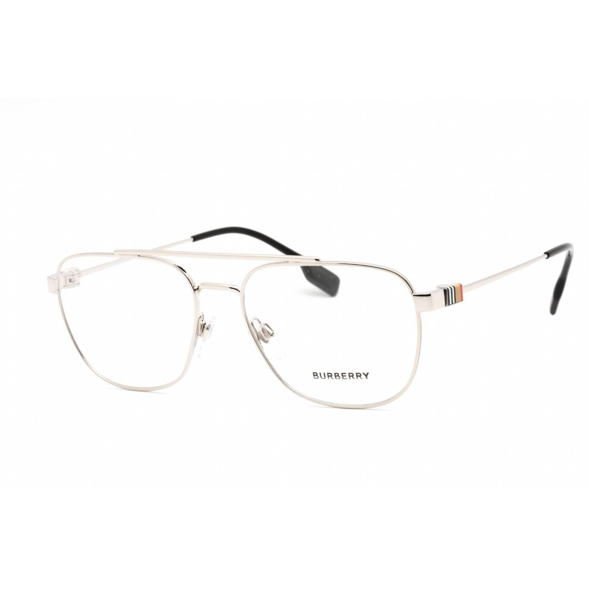 Burberry Men's Eyeglasses - Full Rim Aviator Shape Silver Metal Frame | 0BE1377 1005