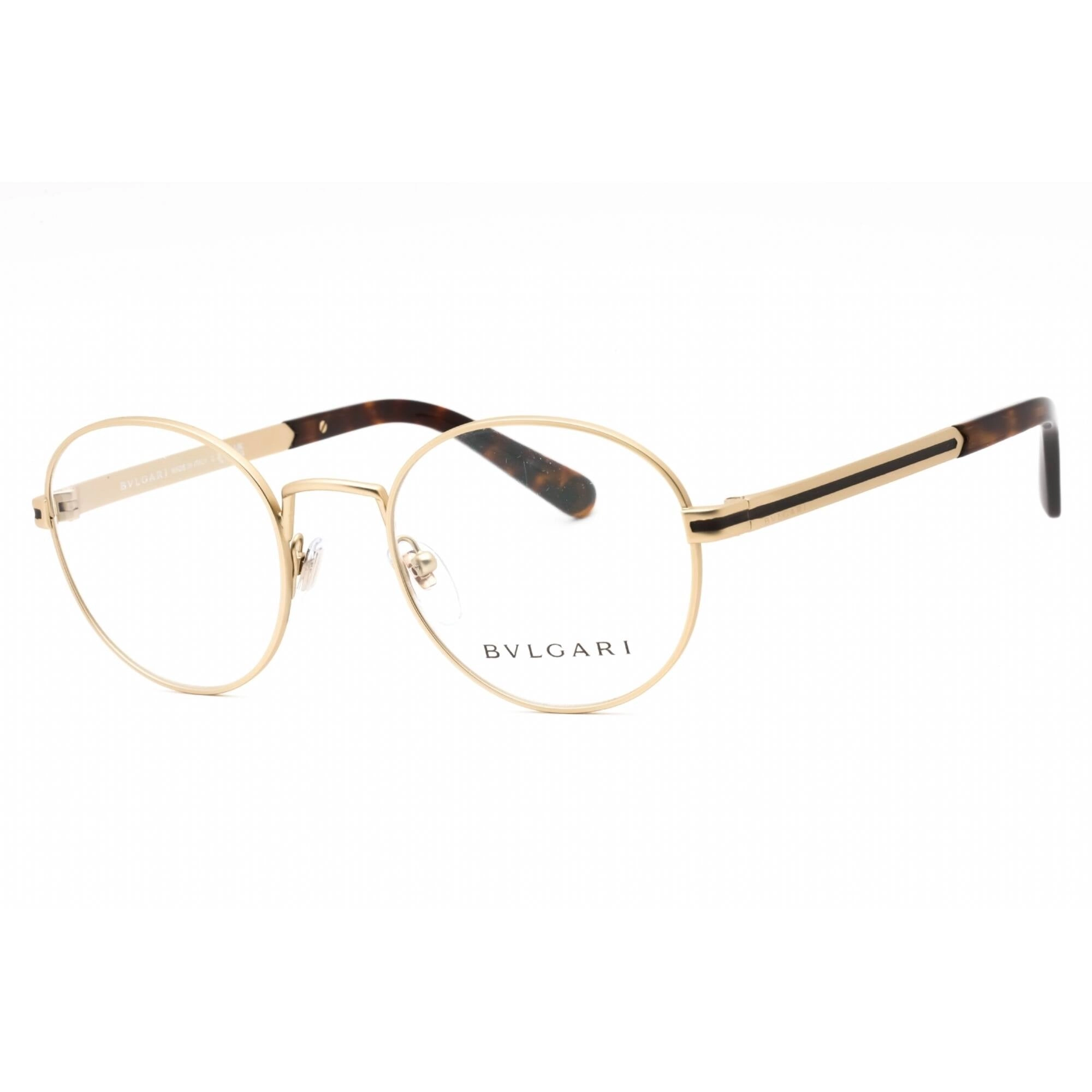 Bvlgari Men's Eyeglasses - Pale Gold Metal Full Rim Round Shape Frame | 0BV1119 2022