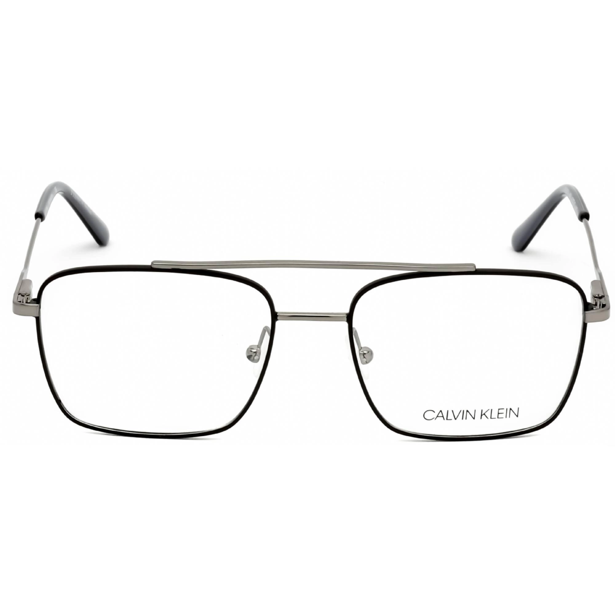 Calvin Klein Men's Eyeglasses - Satin Black Metal Frame Clear Lens | CK19104 001