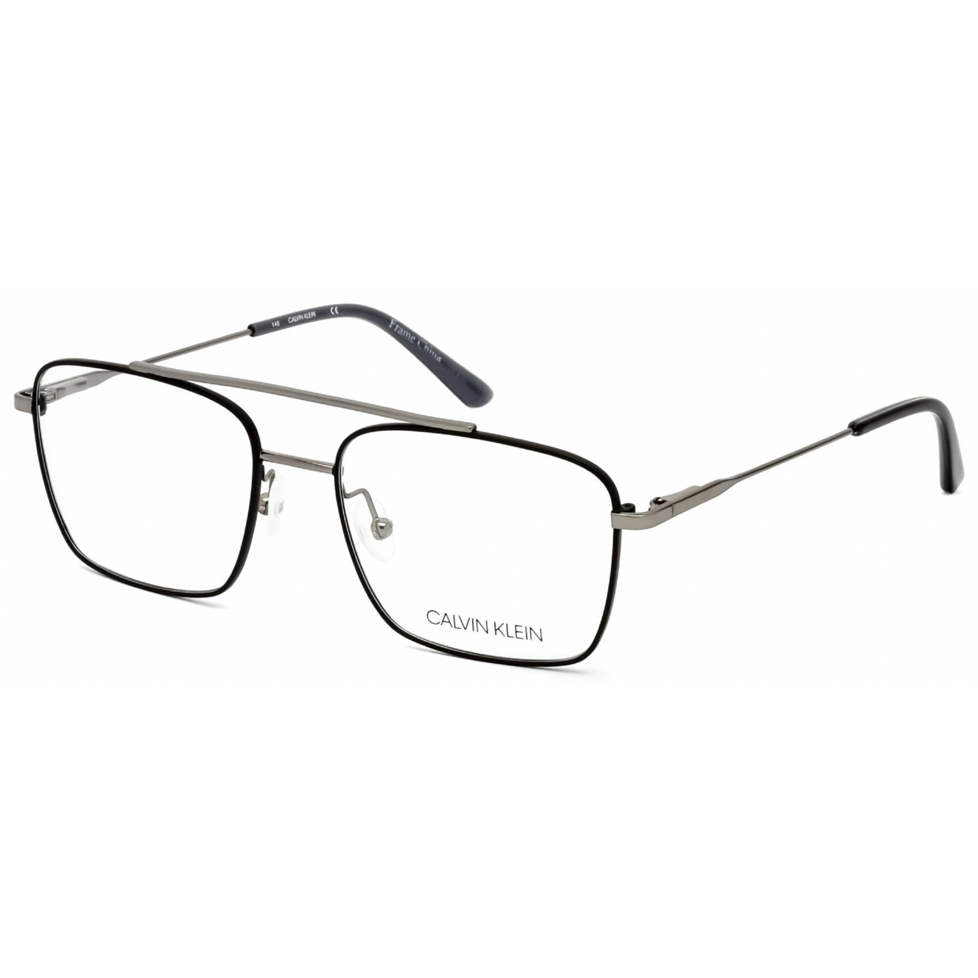 Calvin Klein Men's Eyeglasses - Satin Black Metal Frame Clear Lens | CK19104 001