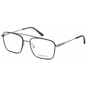 Calvin Klein Men's Eyeglasses - Satin Black Metal Frame Clear Lens | CK19104 001