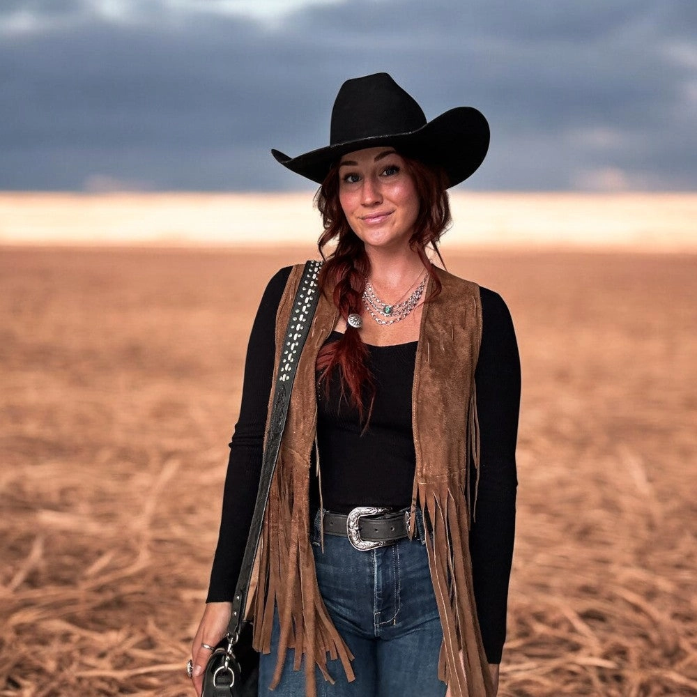 Cassidy - Western Black Hand-tooled Full-Grain Leather Belt