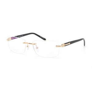Charriol Men's Eyeglasses - Shiny Gold/Black Titanium Rectangular Frame | PC75076 C01