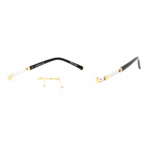 Charriol Men's Eyeglasses - Shiny Gold/Silver Titanium Rectangular Frame | PC75091 C03