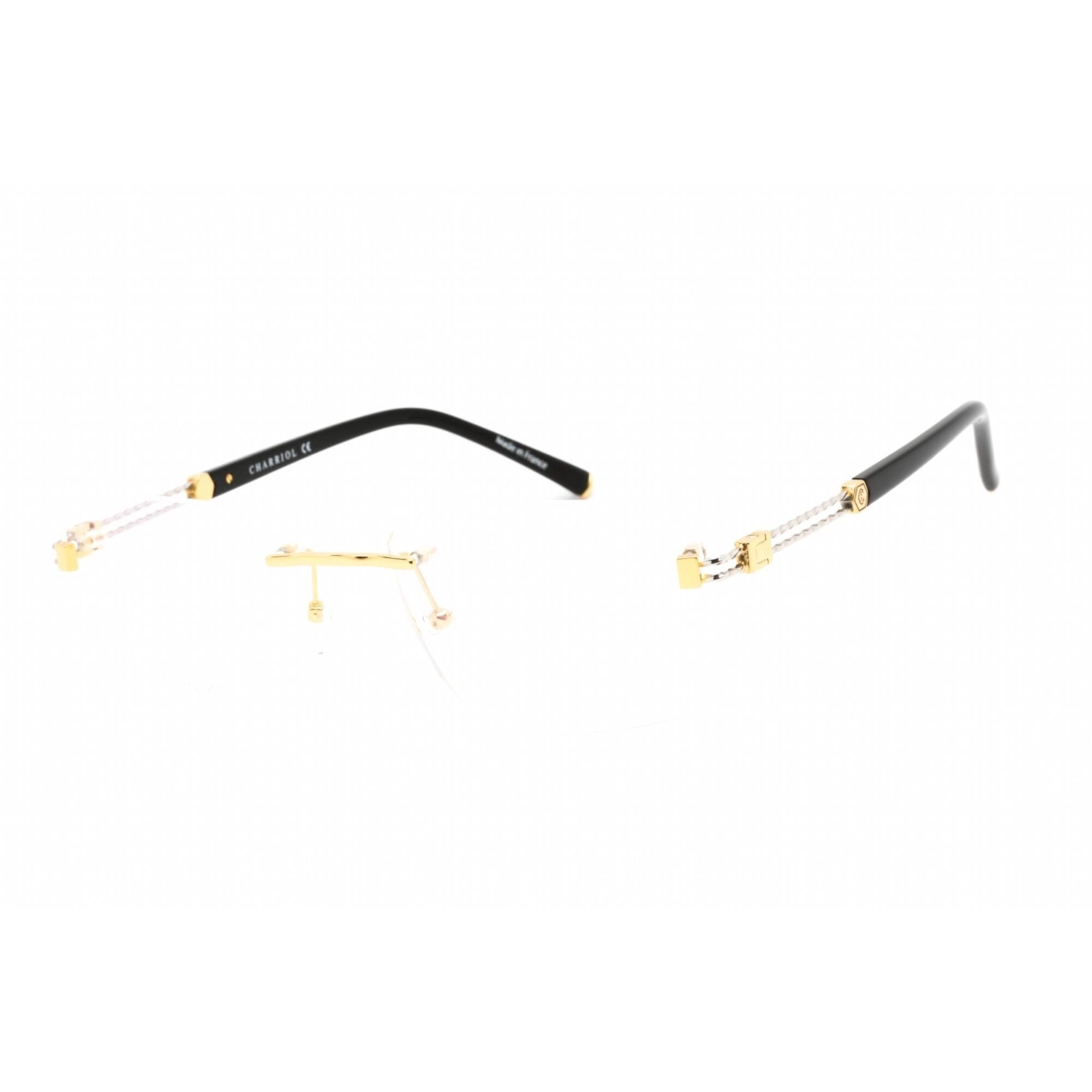 Charriol Men's Eyeglasses - Shiny Gold/Silver Titanium Rectangular Frame | PC75091 C03
