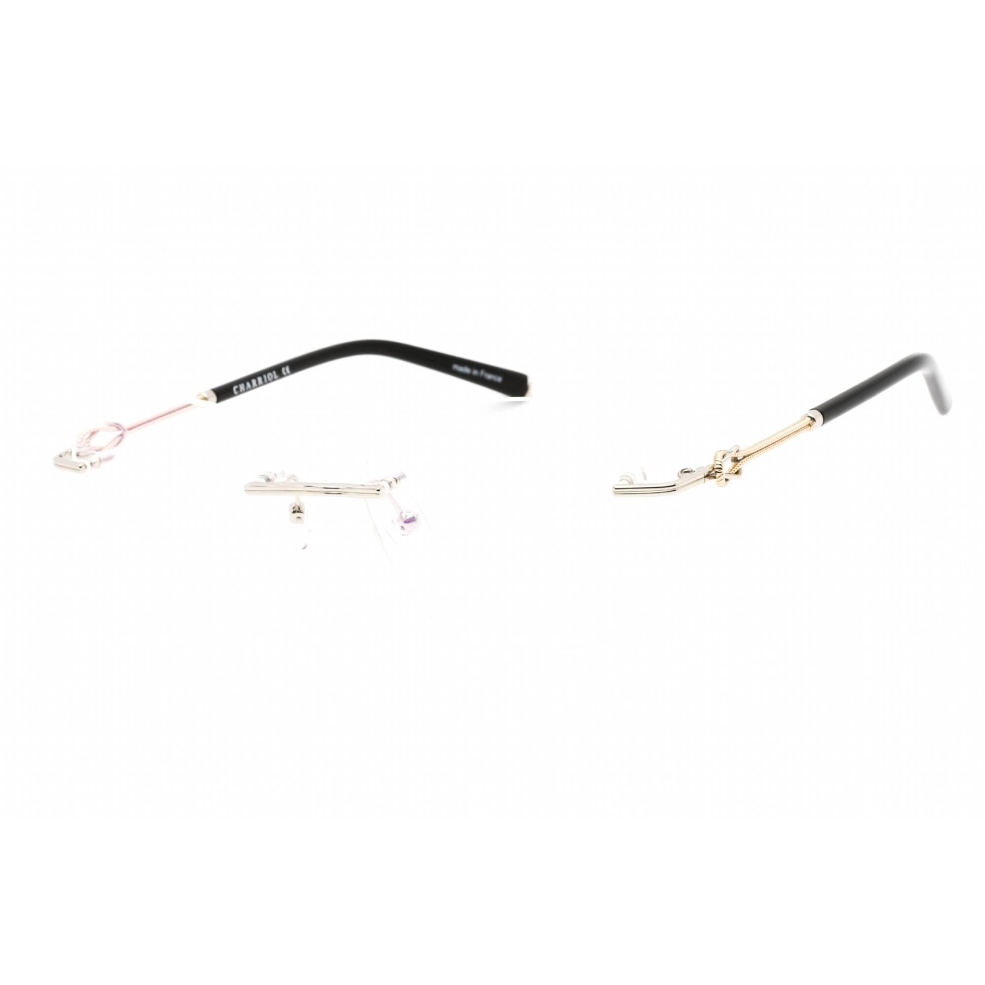 Charriol Men's Eyeglasses - Shiny Silver/Gold Metal Cat Eye Shape Frame | PC71047 C02