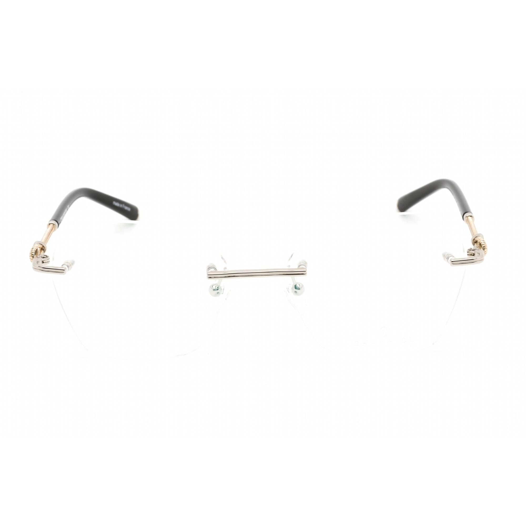 Charriol Men's Eyeglasses - Shiny Silver/Gold Metal Cat Eye Shape Frame | PC71047 C02