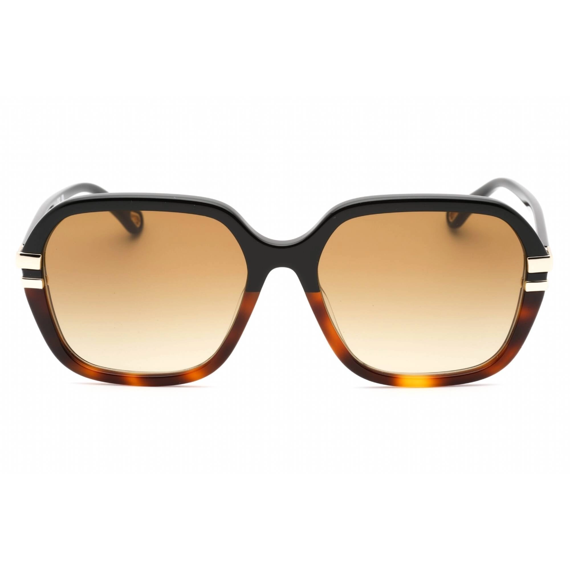 Chloe Women's Sunglasses - Black Square Full Rim Frame Brown Lens | CH0204S 003