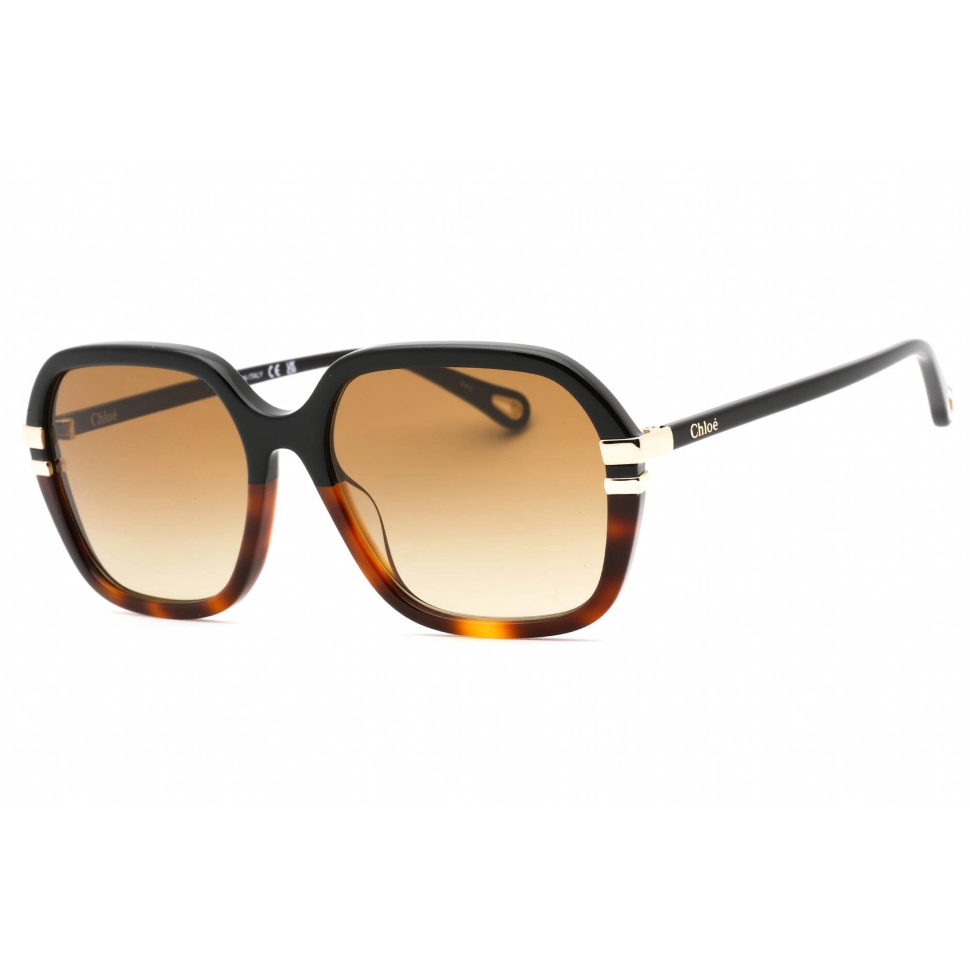 Chloe Women's Sunglasses - Black Square Full Rim Frame Brown Lens | CH0204S 003