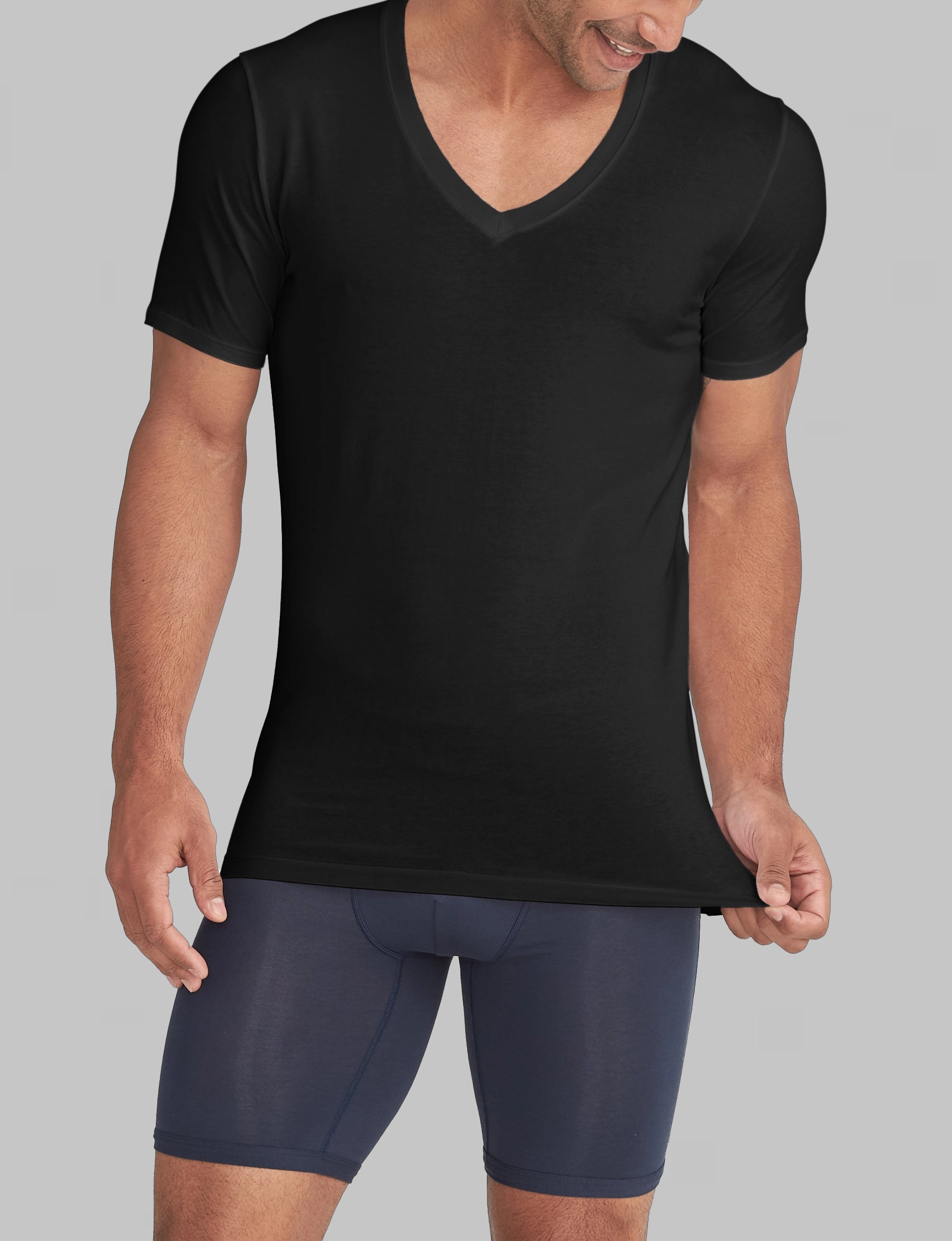 Cool Cotton Deep V-Neck Stay-Tucked Undershirt (3-Pack)