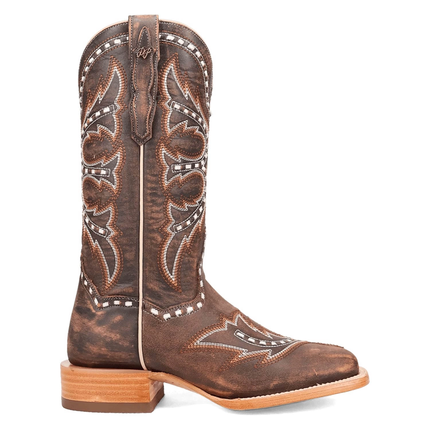 Dan Post Womens Gretchen Sanded Brown Leather Cowboy Boots