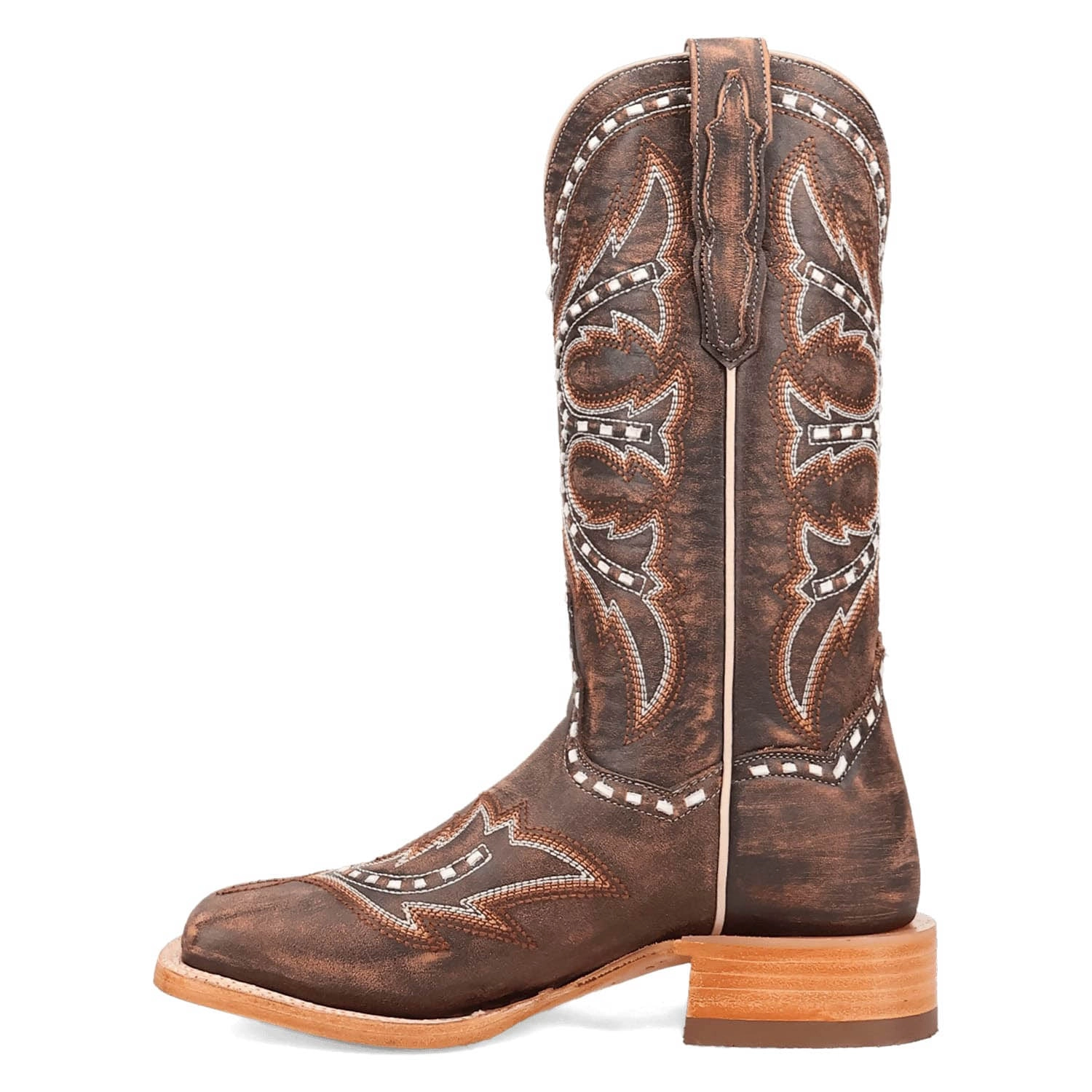 Dan Post Womens Gretchen Sanded Brown Leather Cowboy Boots