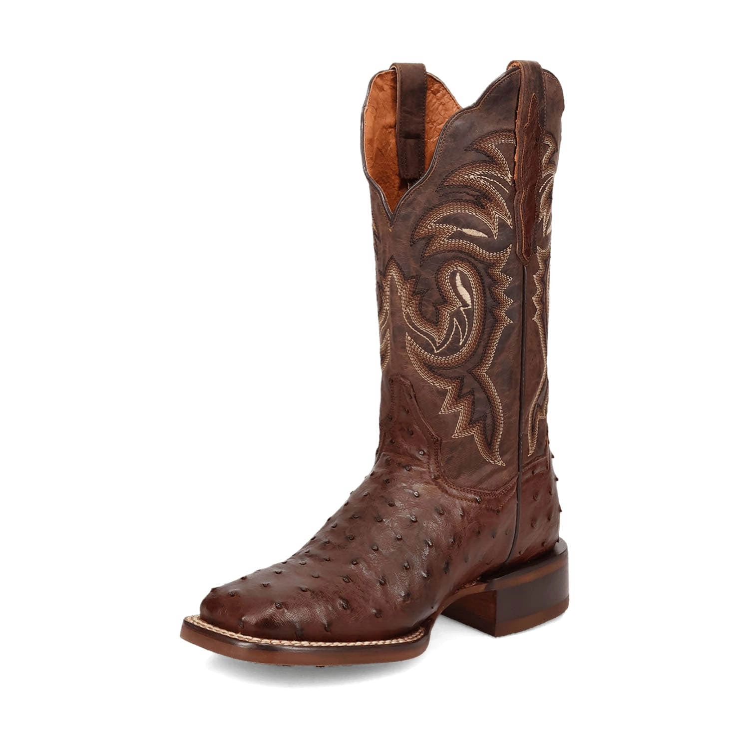 Dan Post Womens Kylo Chocolate Full Quill Ostrich Cowboy Boots