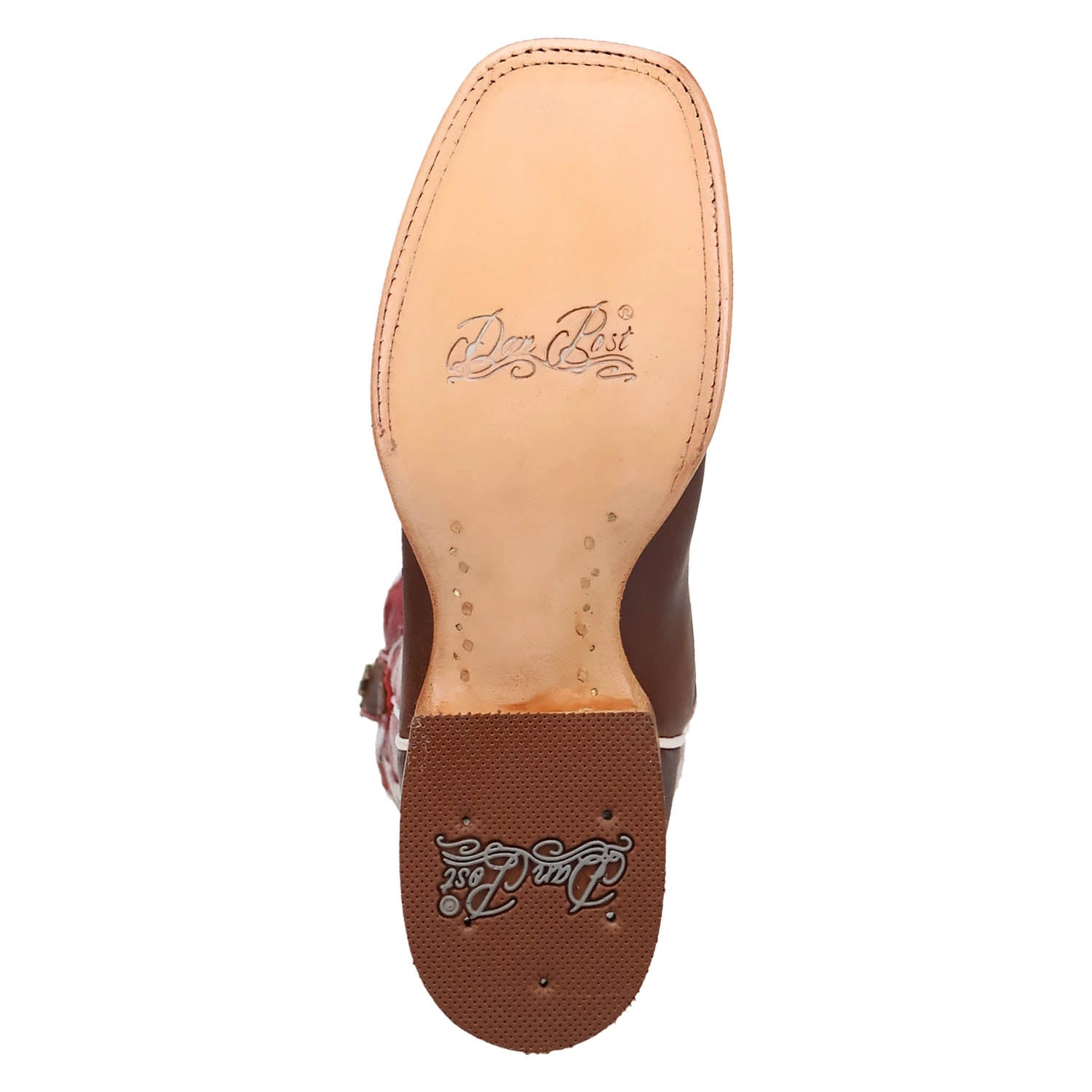 Dan Post Womens Lacey Brown/Red Leather Cowboy Boots 10 M