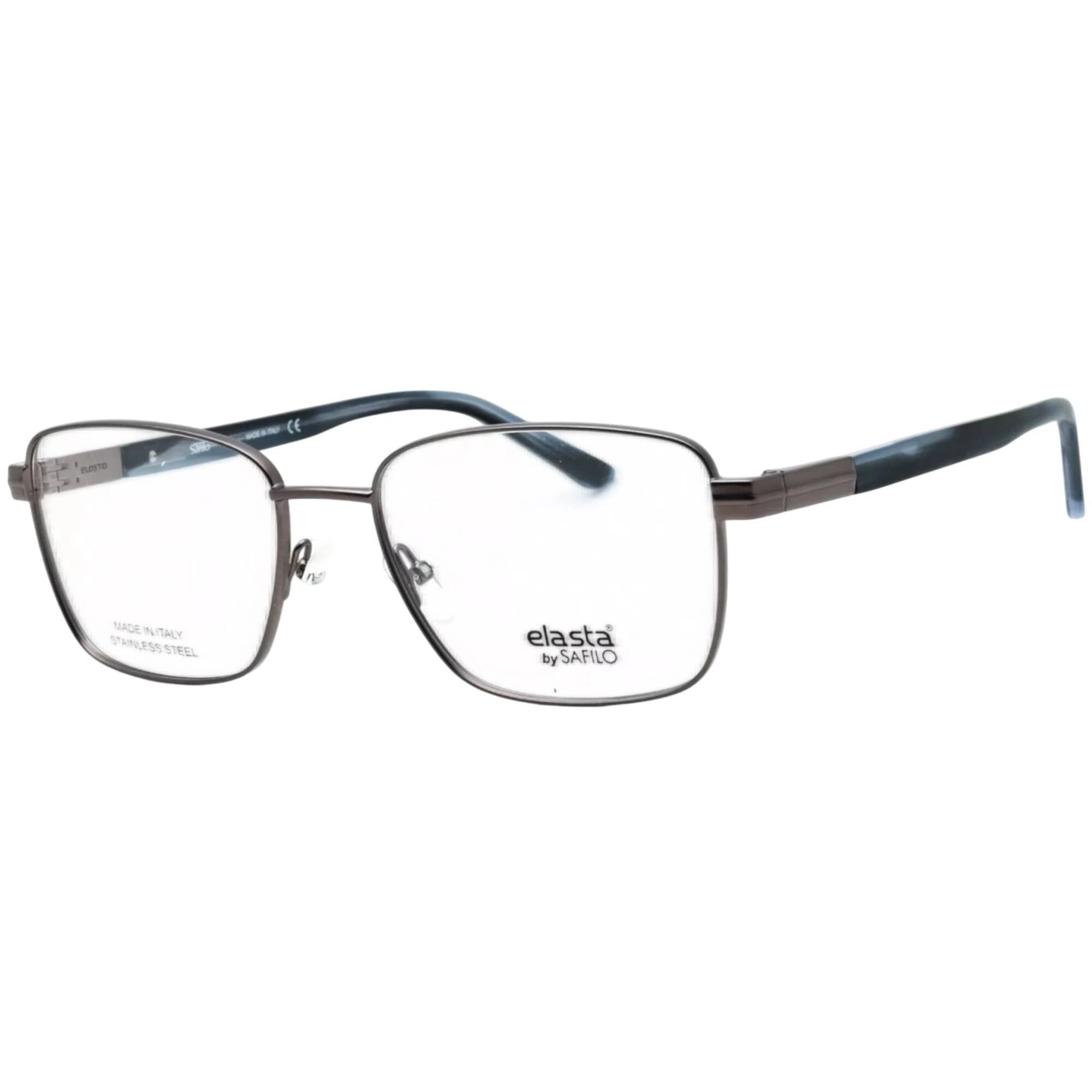 Elasta Men's Eyeglasses - Dark Grey Metal Full Rim Rectangular Frame | E 3125 0HWJ