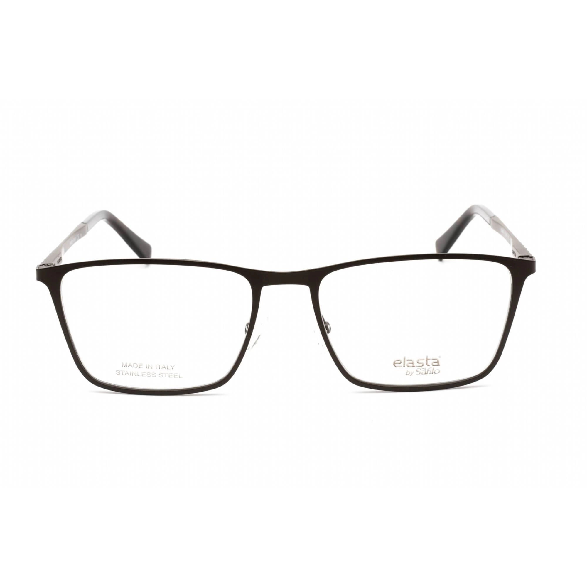 Elasta Unisex Eyeglasses - Dark Brown Stainless Steel Square Frame | E 7250 0R0Z 00