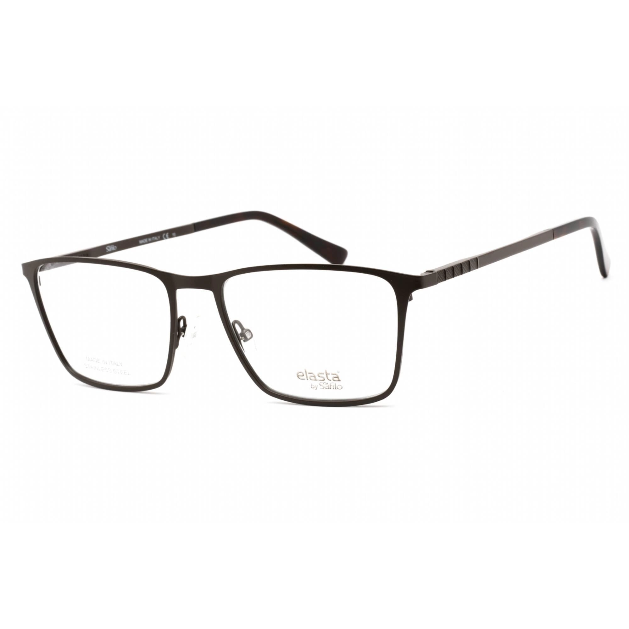 Elasta Unisex Eyeglasses - Dark Brown Stainless Steel Square Frame | E 7250 0R0Z 00