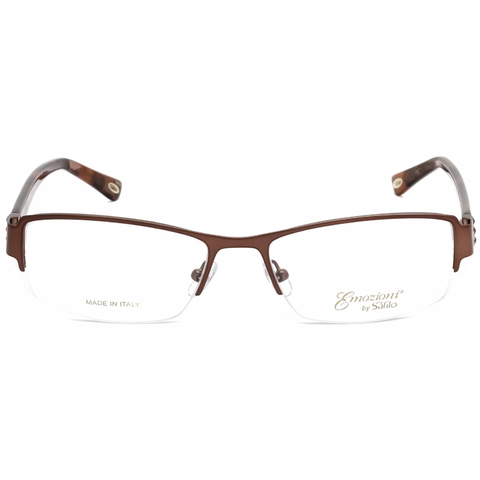 Emozioni Women's Eyeglasses - Brown Metal Half Rim Rectangular Frame | 4354 0RF4 00