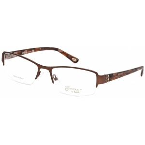 Emozioni Women's Eyeglasses - Brown Metal Half Rim Rectangular Frame | 4354 0RF4 00