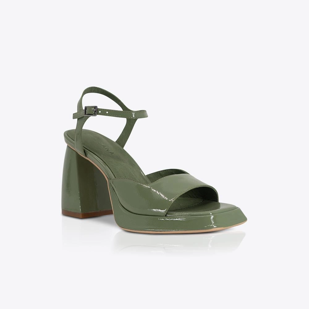 Eva heel Patent Olive