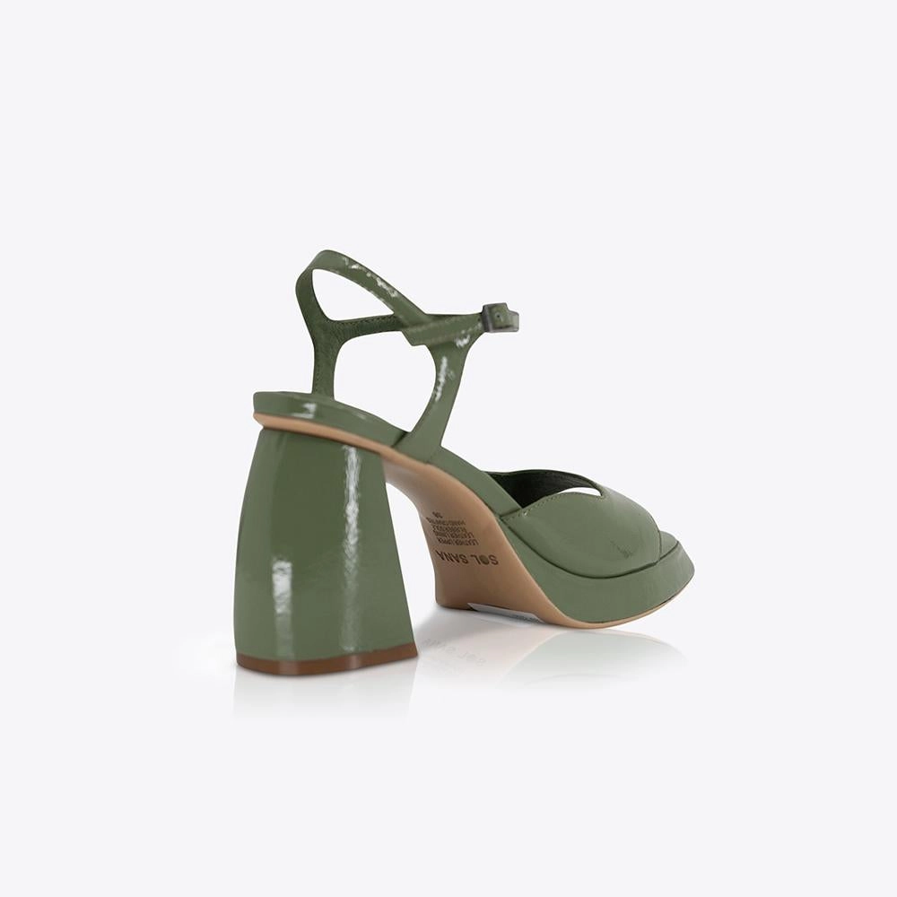 Eva heel Patent Olive