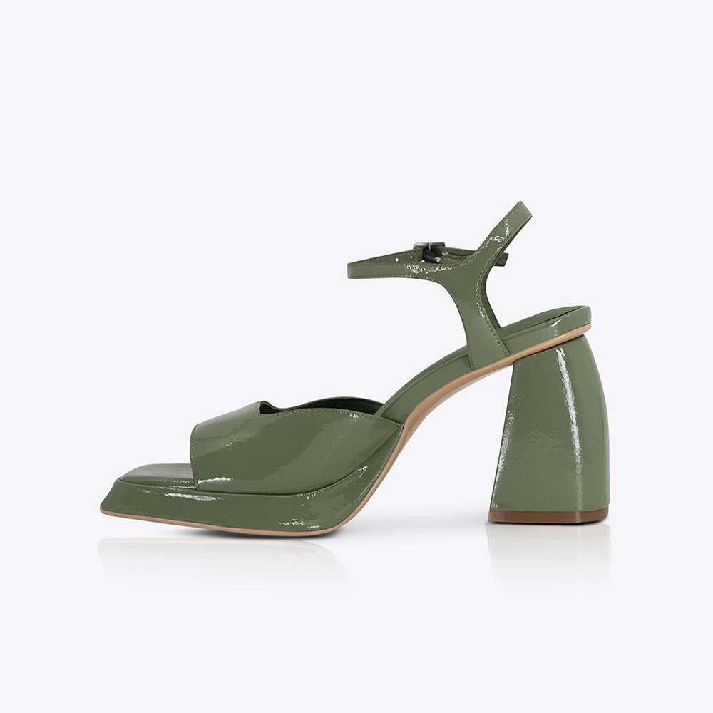 Eva heel Patent Olive