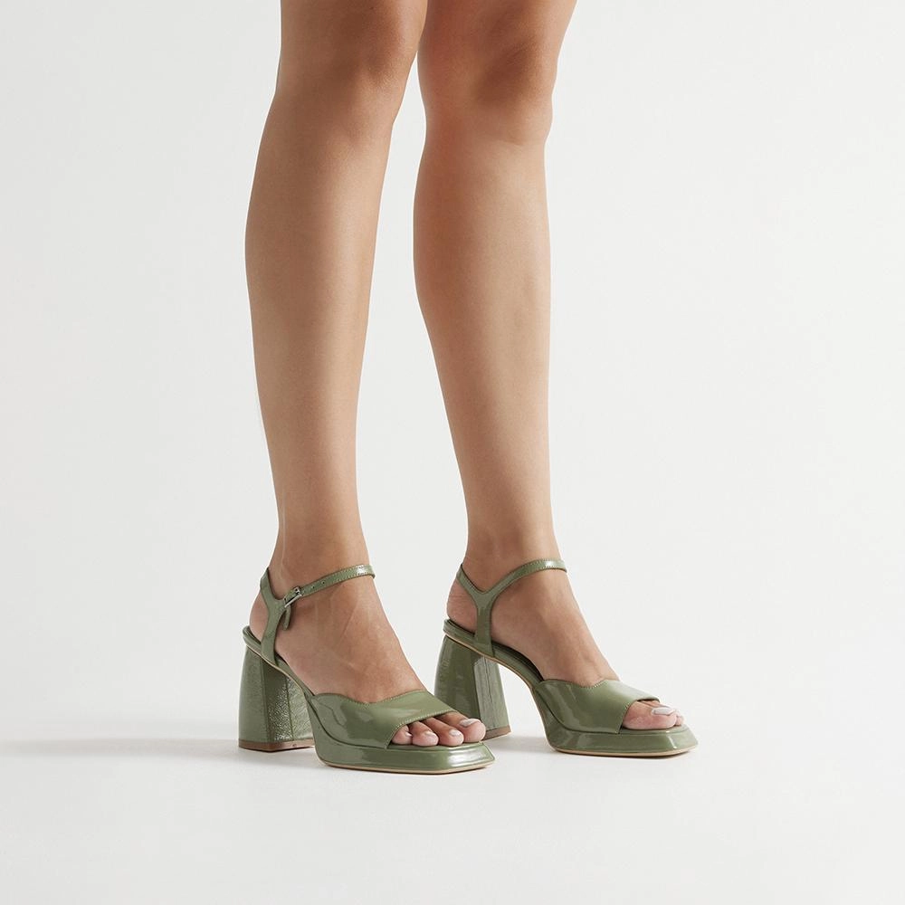 Eva heel Patent Olive