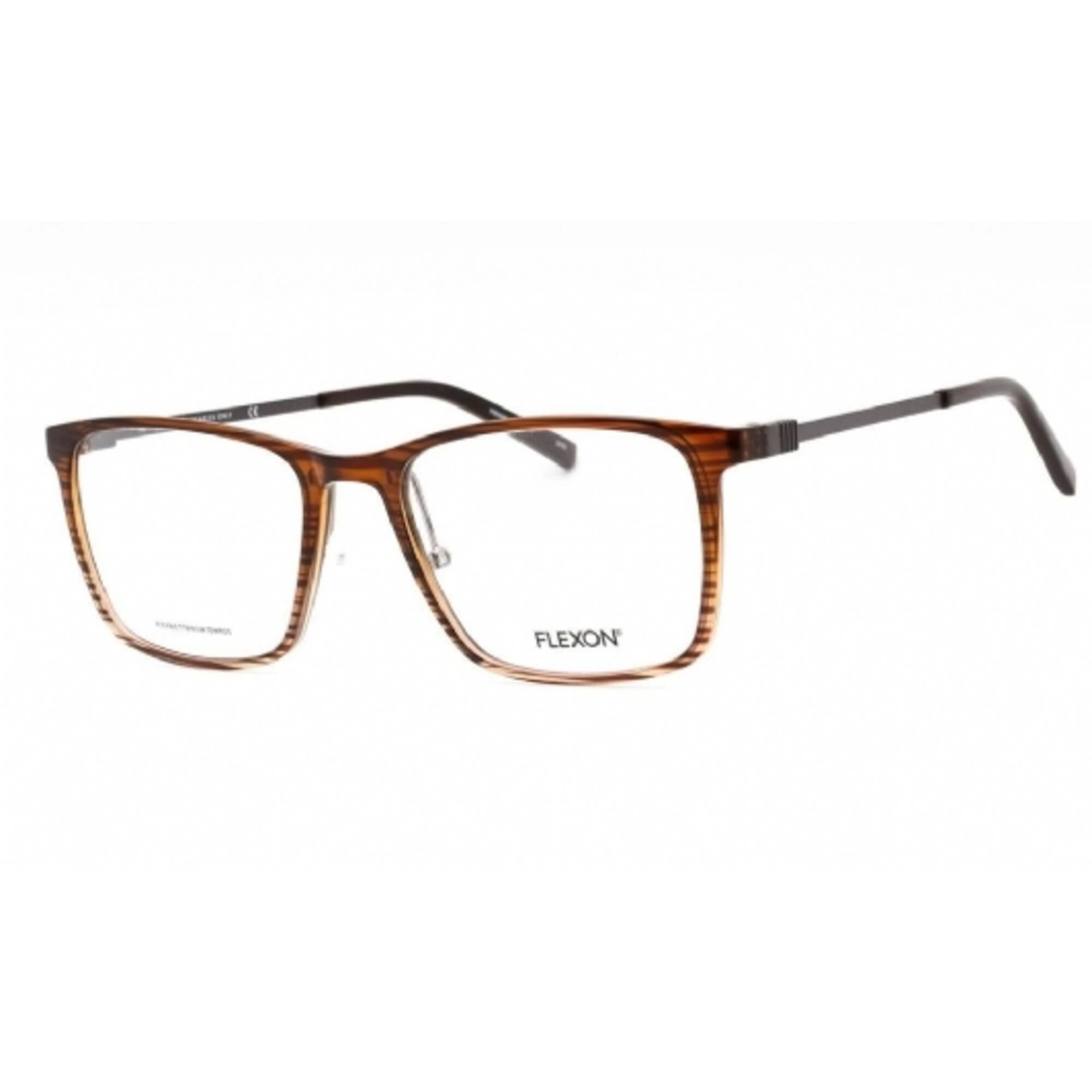 Flexon Men's Eyeglasses - Brown/Grey Gradient Plastic Square Frame | FLEXON EP8011 215