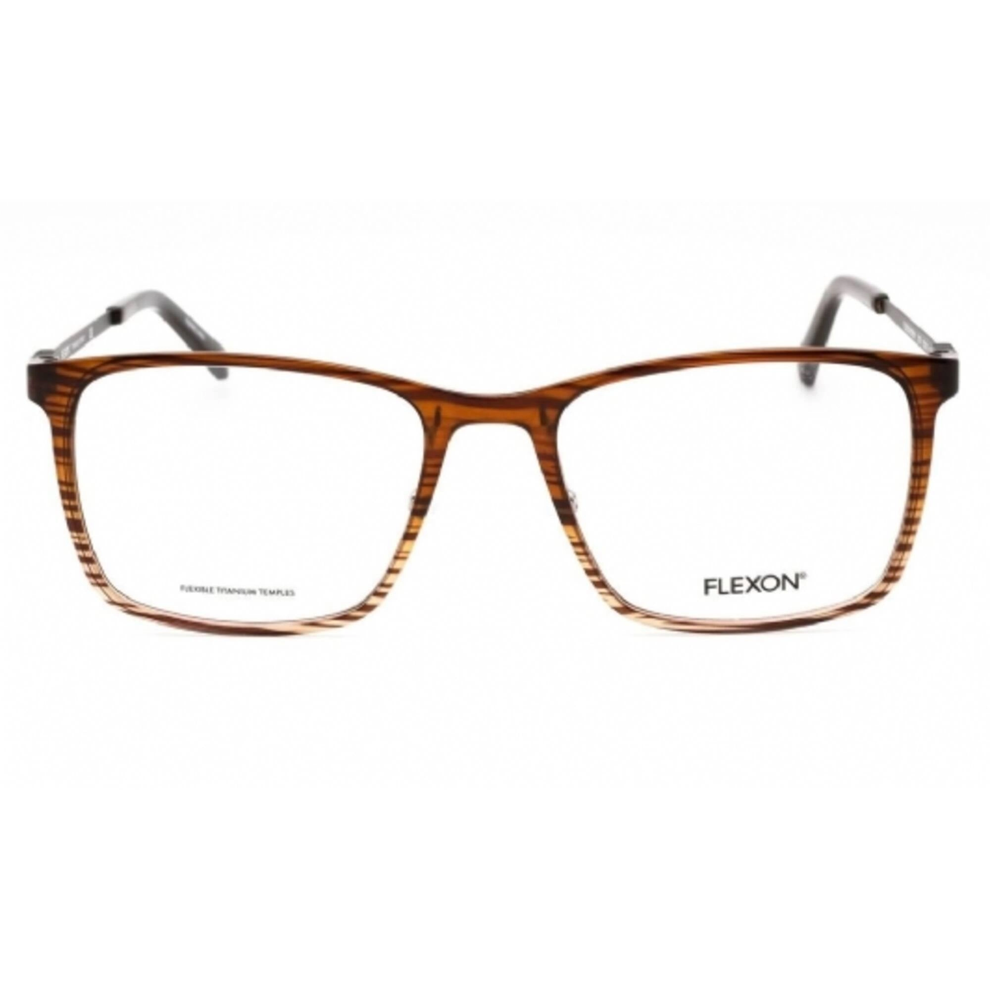 Flexon Men's Eyeglasses - Brown/Grey Gradient Plastic Square Frame | FLEXON EP8011 215
