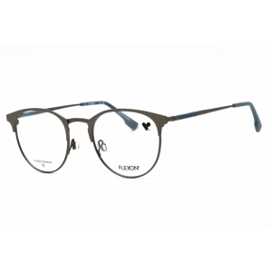 Flexon Men's Eyeglasses - Matte Gunmetal Metal Oval Full Rim Frame | FLEXON E1133 072