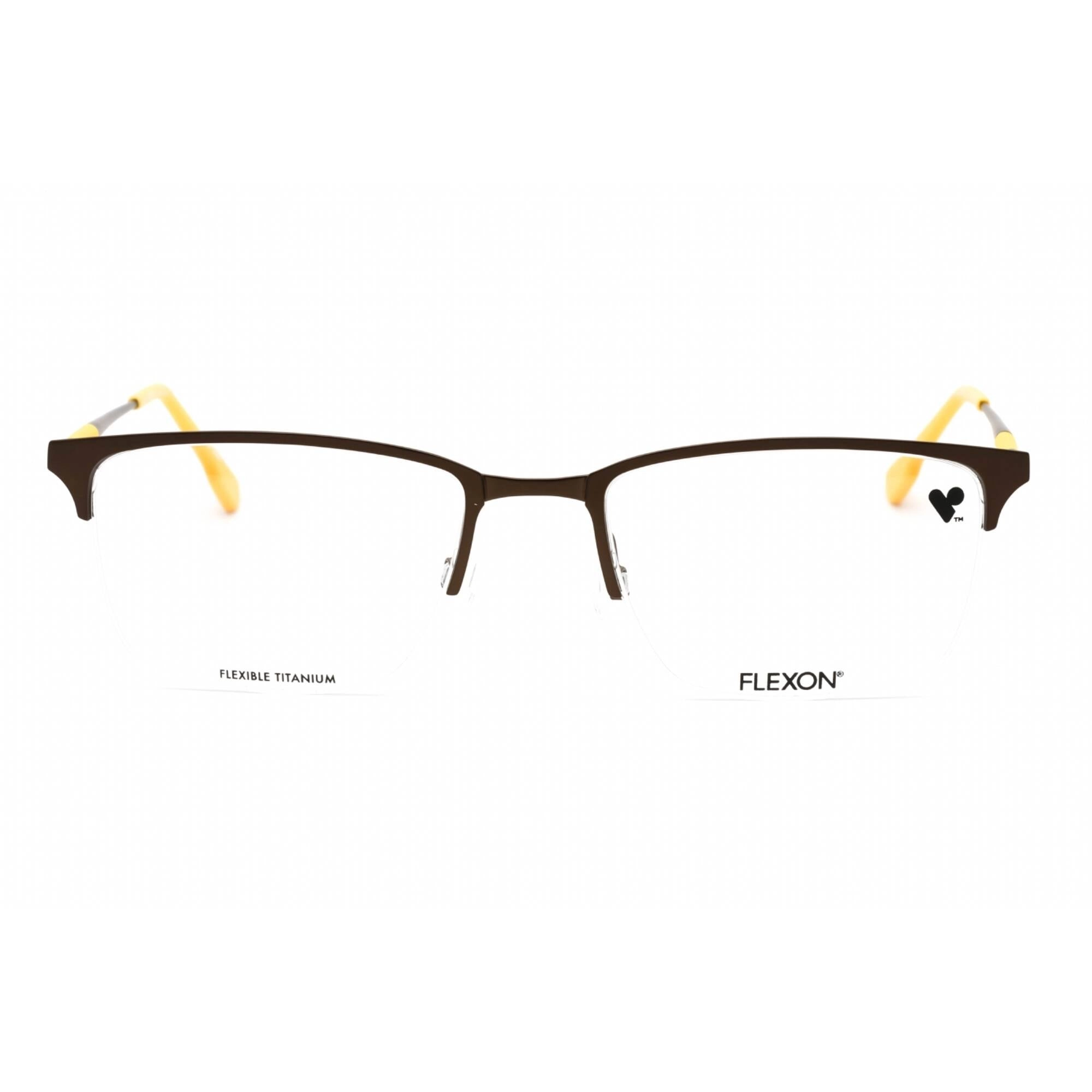 Flexon Men's Eyeglasses - Matte Metal Rectangular Half Rim Frame | FLEXON E1130 210