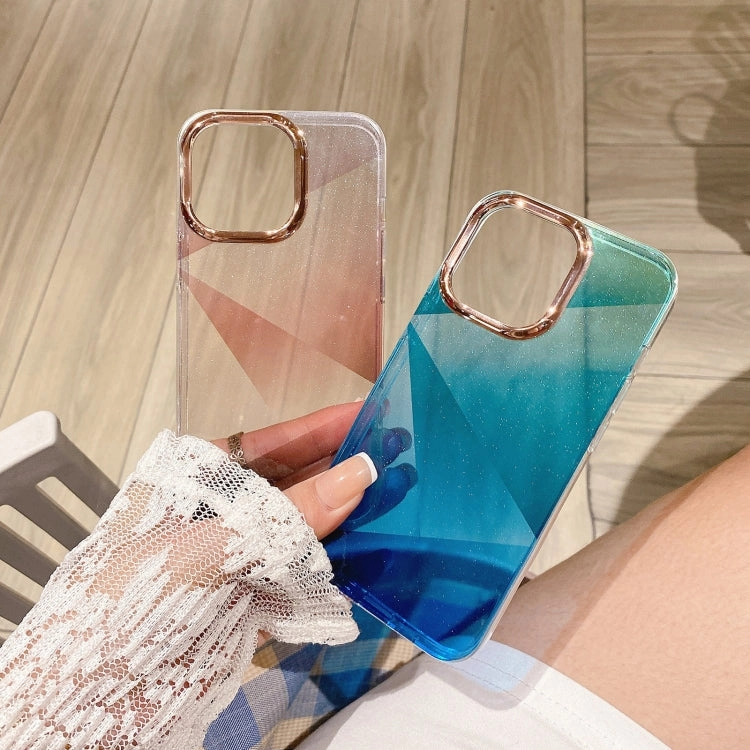 For iPhone 11 Glitter Powder Electroplating Smudge Gradient Shockproof Phone Case