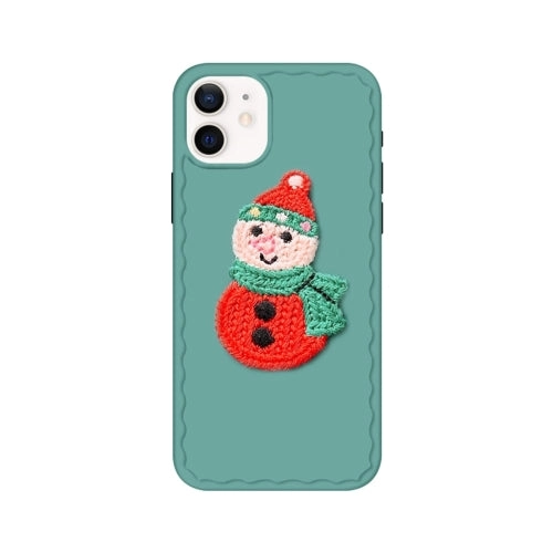 For iPhone 11 knitting Christmas Pattern Wave TPU Case