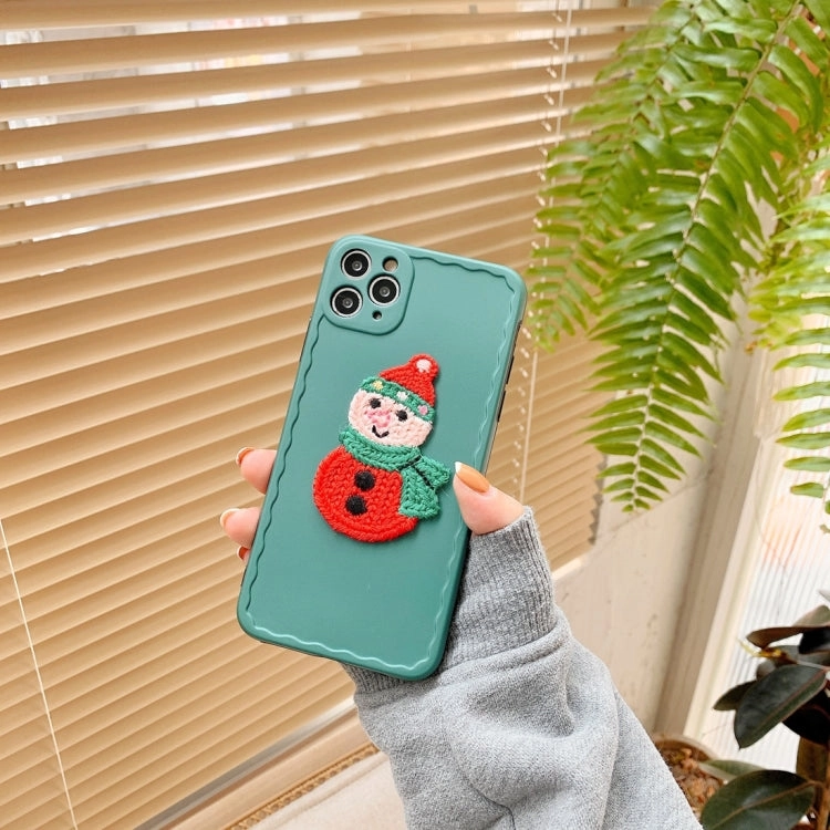 For iPhone 11 knitting Christmas Pattern Wave TPU Case