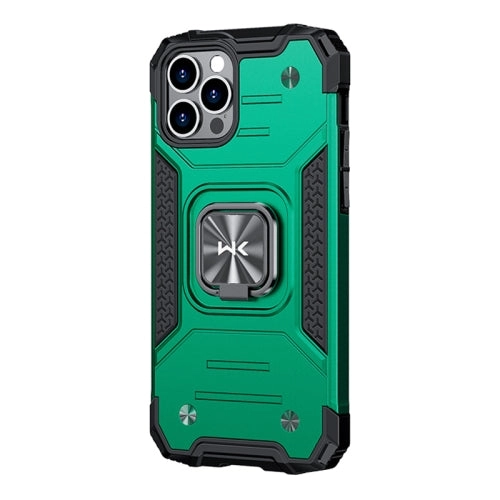 For iPhone 12 WK WTP-012 Shockproof PC   TPU   Metal Phone Case with Ring Holder