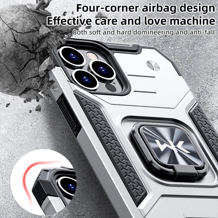For iPhone 12 WK WTP-012 Shockproof PC   TPU   Metal Phone Case with Ring Holder