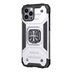 For iPhone 12 WK WTP-012 Shockproof PC   TPU   Metal Phone Case with Ring Holder