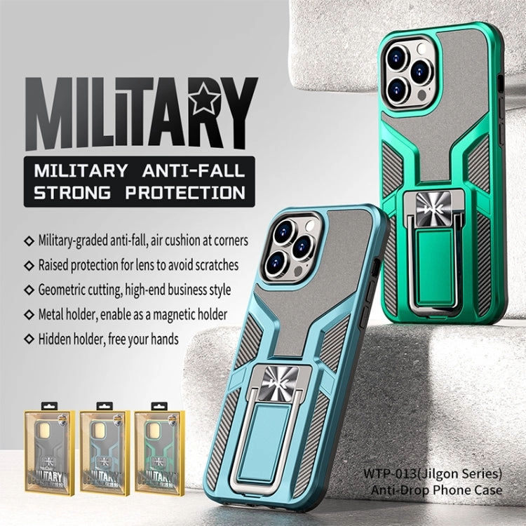 For iPhone 12 WK WTP-013 Shockproof PC   TPU Phone Case with Metal Holder