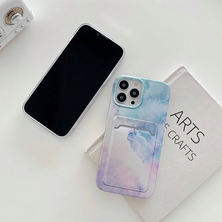 For iPhone 13 Electroplating IMD TPU Phone Case with Card Slot