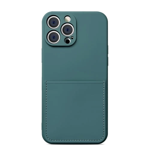 For iPhone 13 Liquid Silicone Skin Feel Shockproof Phone Case with Card Slot