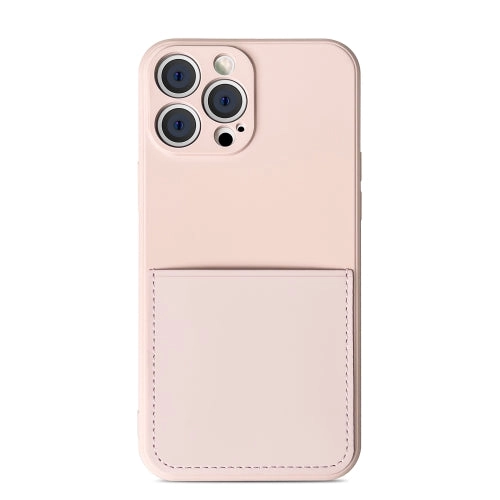 For iPhone 13 Liquid Silicone Skin Feel Shockproof Phone Case with Card Slot