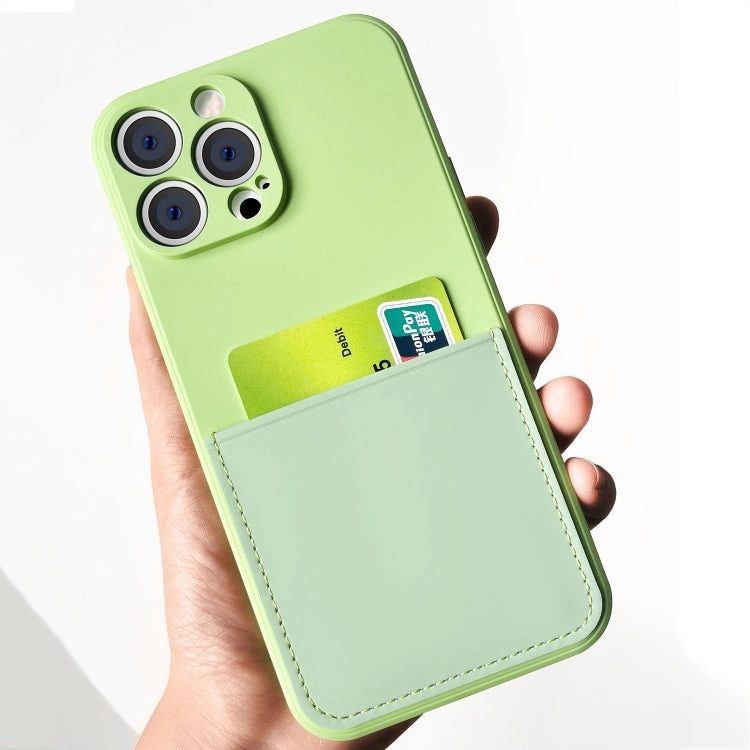 For iPhone 13 Liquid Silicone Skin Feel Shockproof Phone Case with Card Slot