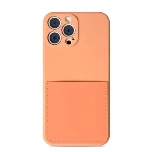 For iPhone 13 Liquid Silicone Skin Feel Shockproof Phone Case with Card Slot
